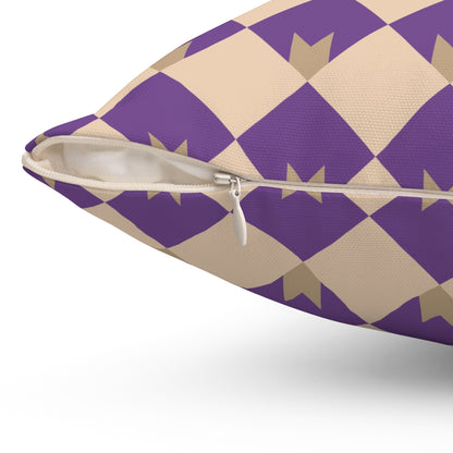Diamond Bloom-Amethyst & Cream Throw Pillow