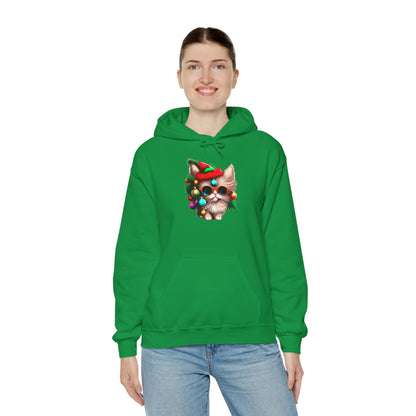 Christmas Tree Kitten Heavy Blend™ Hooded Sweatshirt