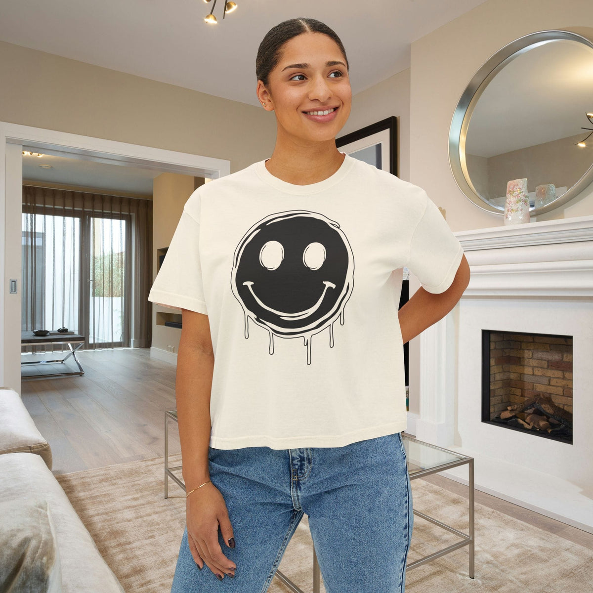 Melty Smiley Face Women's Boxy Tee