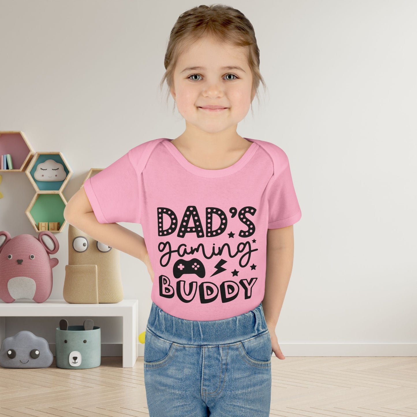 Dad's Gaming Buddy Baby Rib Bodysuit