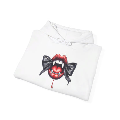 Cute Vampire Mouth/Bow Heavy Blend™ Hooded Sweatshirt