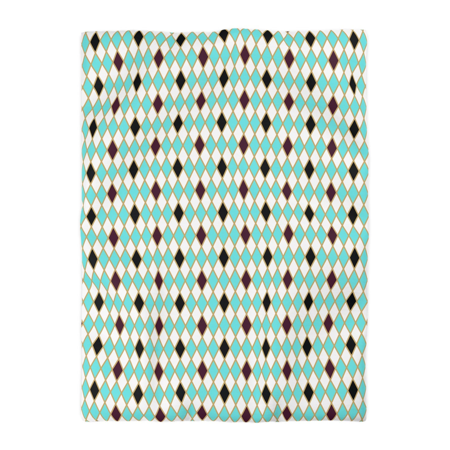 Teal/White Harlequin Microfiber Duvet Cover