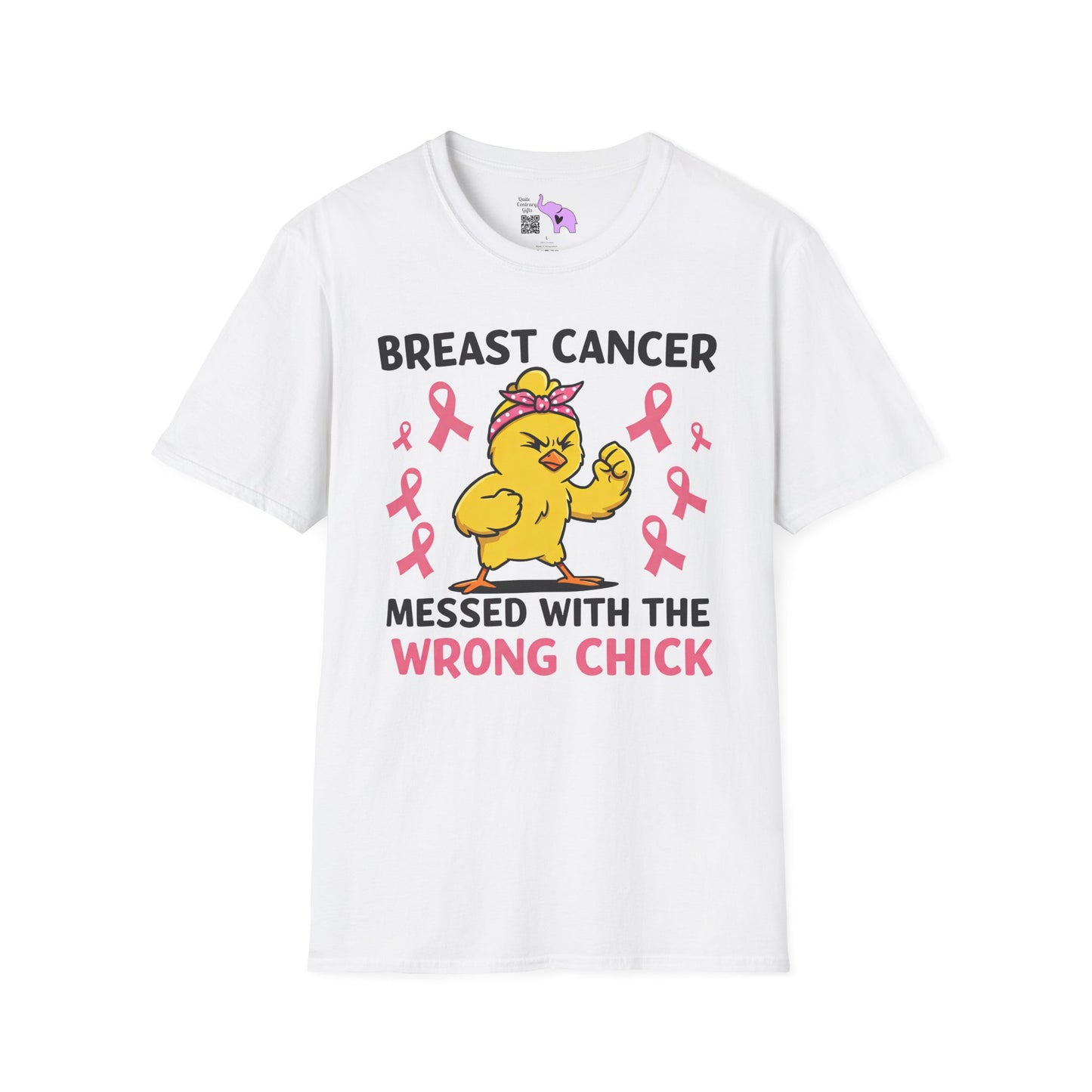 Breast Cancer Messed With The Wrong Chick Adult Unisex Tshirt