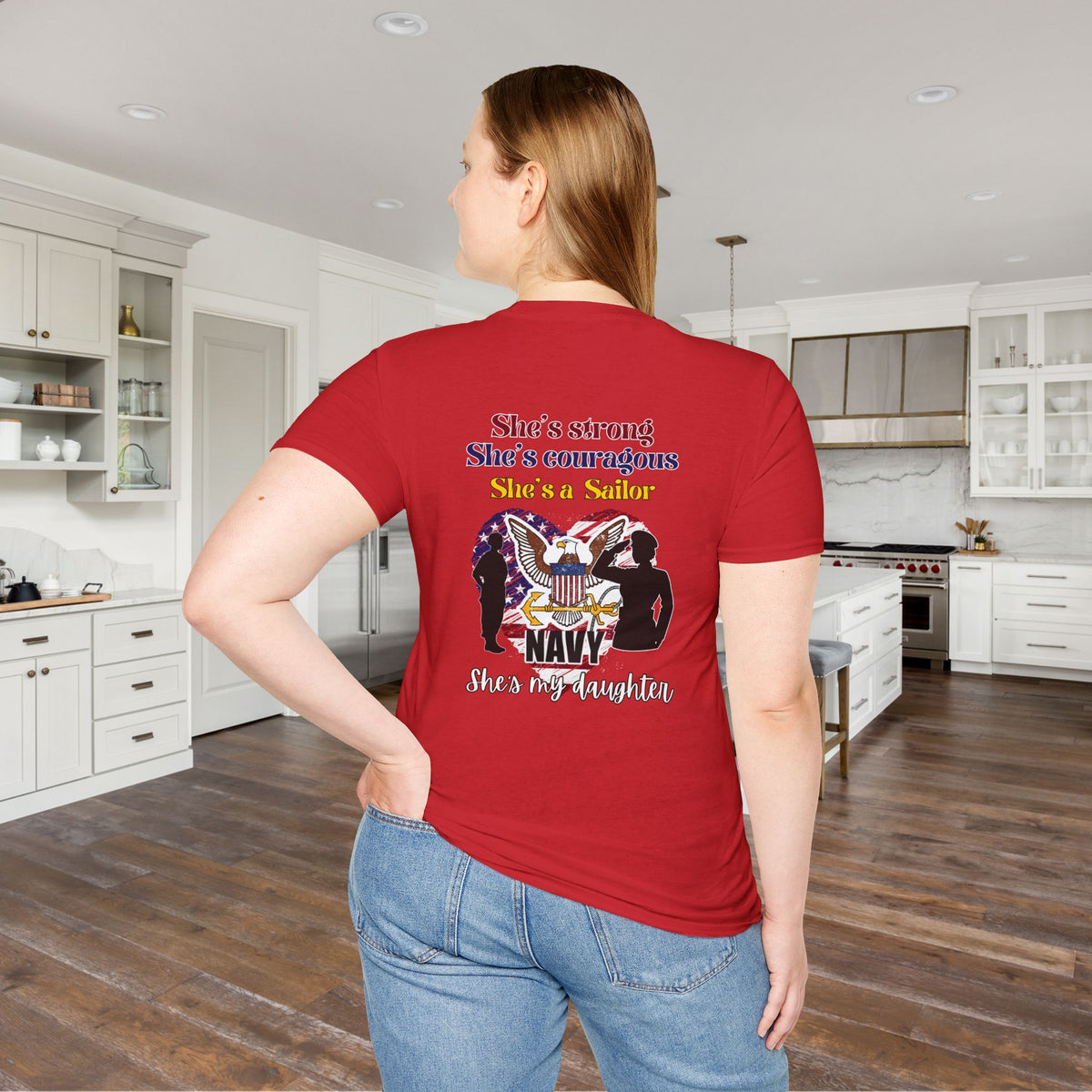 Proud Mom of Sailor US Navy Daughter Adult T-shirt