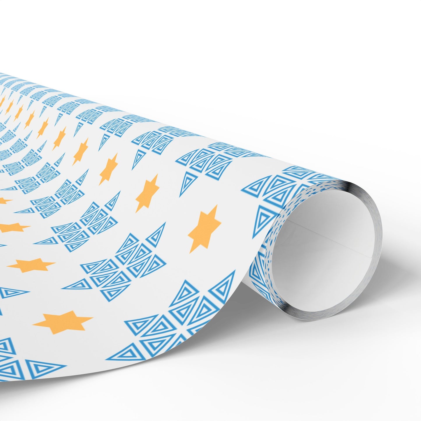 Blue/Gold Star of David Hanukkah Wrapping Paper