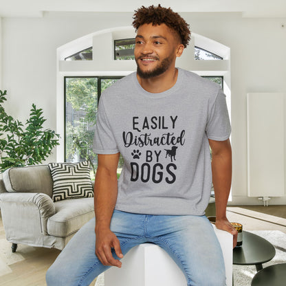 Easily Distracted By Dogs Adult T-shirt