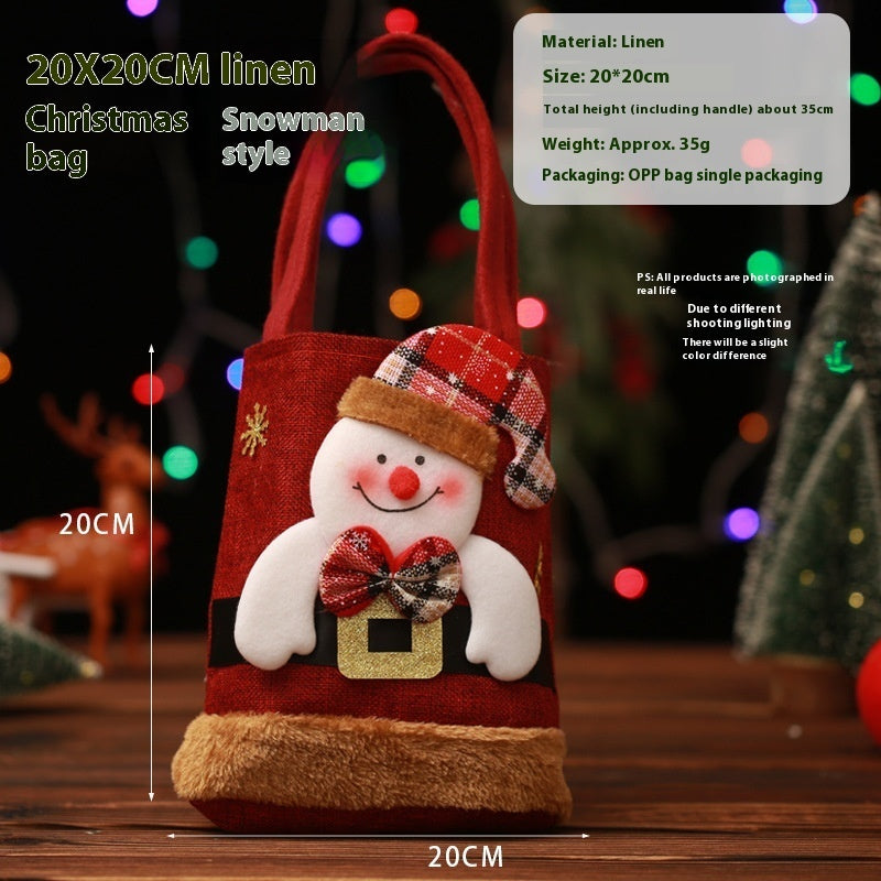 Christmas Candy Tote Bag Santa Claus Reindeer Snowman Bear Christmas Tree