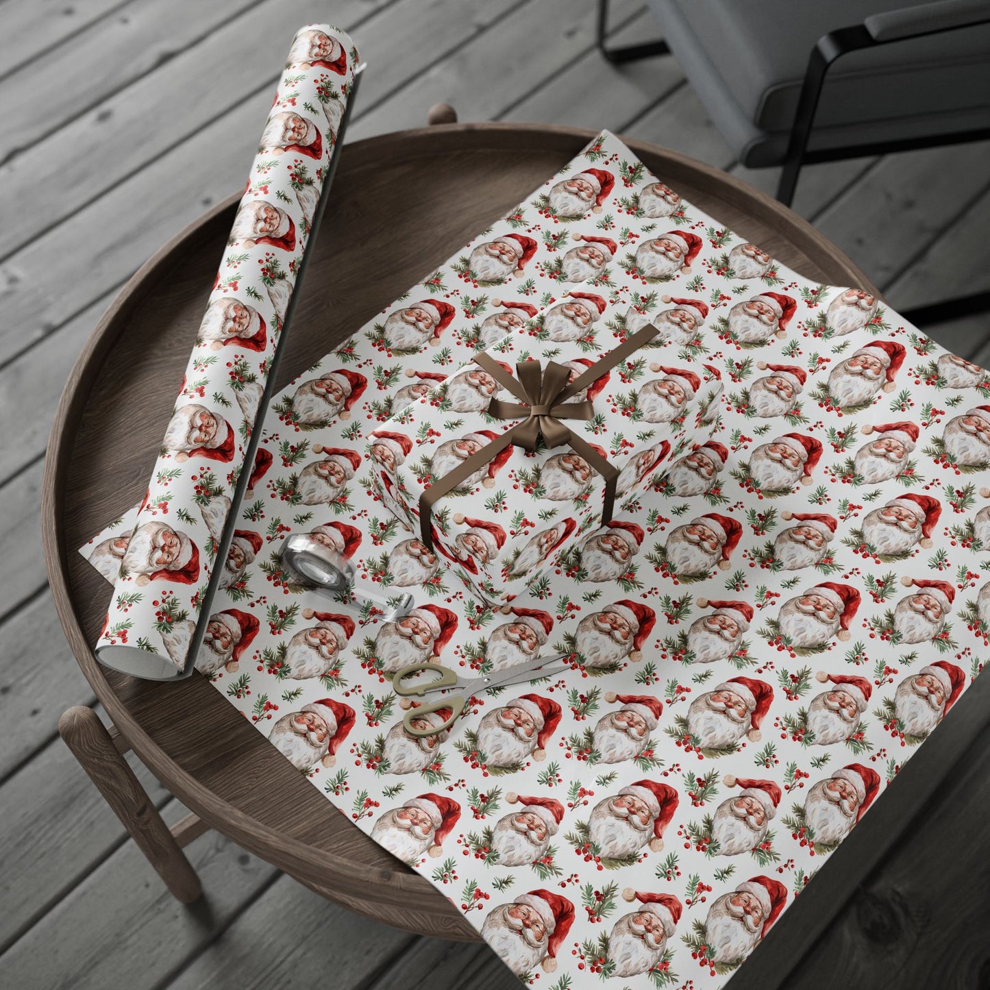 Berry Merry Santa Wrapping Paper