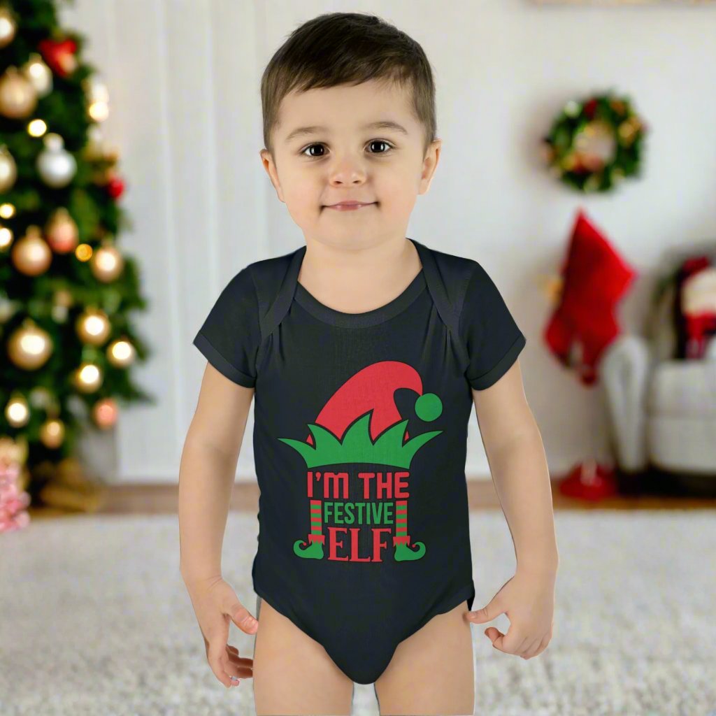 I'm The Festive Elf Infant Baby Rib Bodysuit