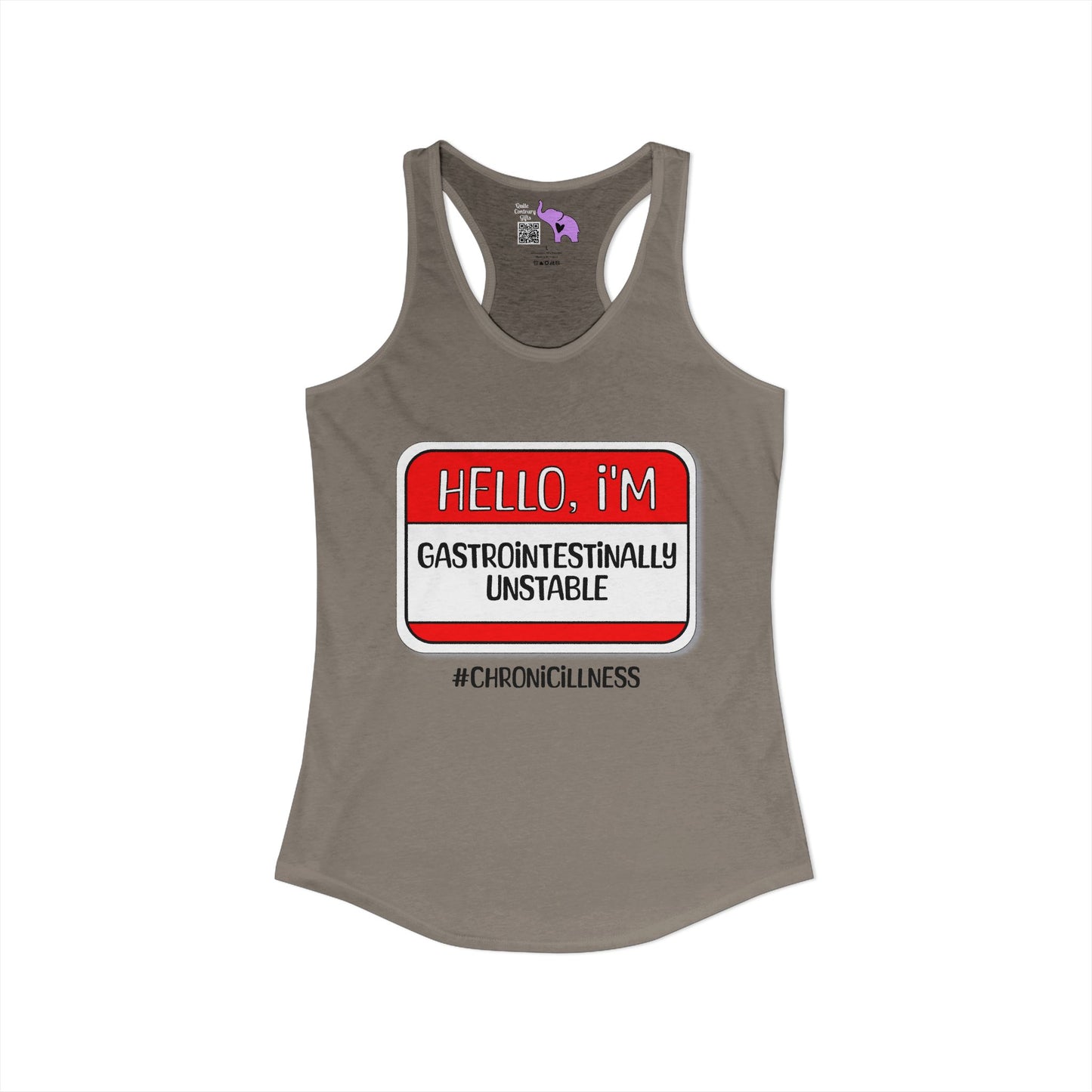 Hello, I'm Gastrointestinally Unstable Women's Ideal Racerback Tank