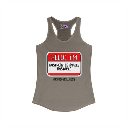 Hello, I'm Gastrointestinally Unstable Women's Ideal Racerback Tank