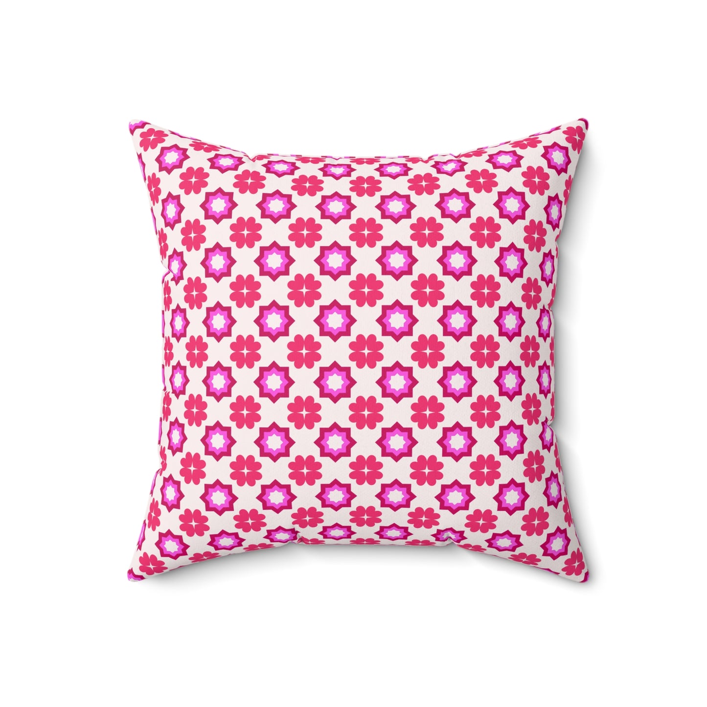 Rosy Star Garden Throw Pillow