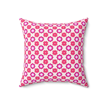 Rosy Star Garden Throw Pillow
