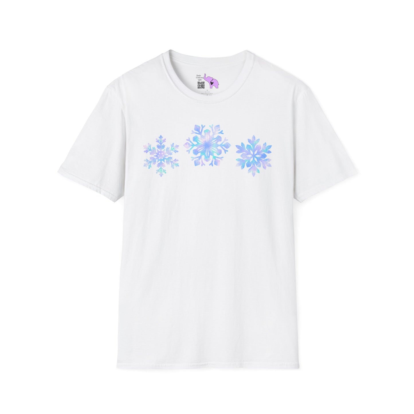 Bluish Snowflakes Adult T-shirt