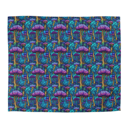 Trippy Purple Mushrooms Microfiber Duvet Cover