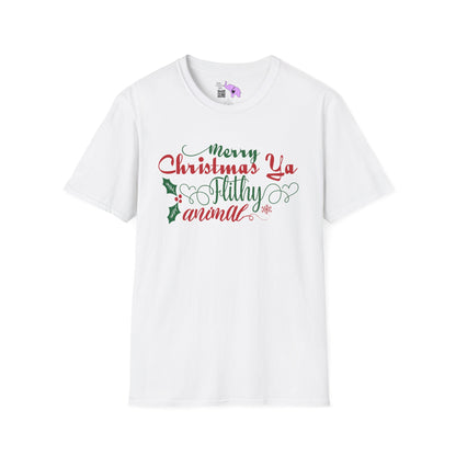 Merry Christmas Ya Filthy Animal Adult T-shirt