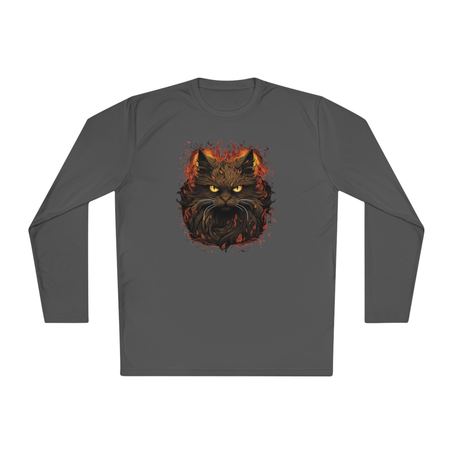 Creepy Black Cat Adult Long Sleeve Tee