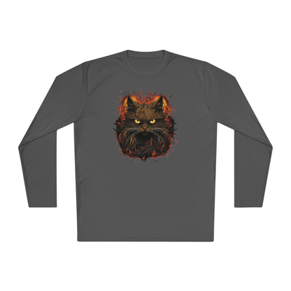 Creepy Black Cat Adult Long Sleeve Tee