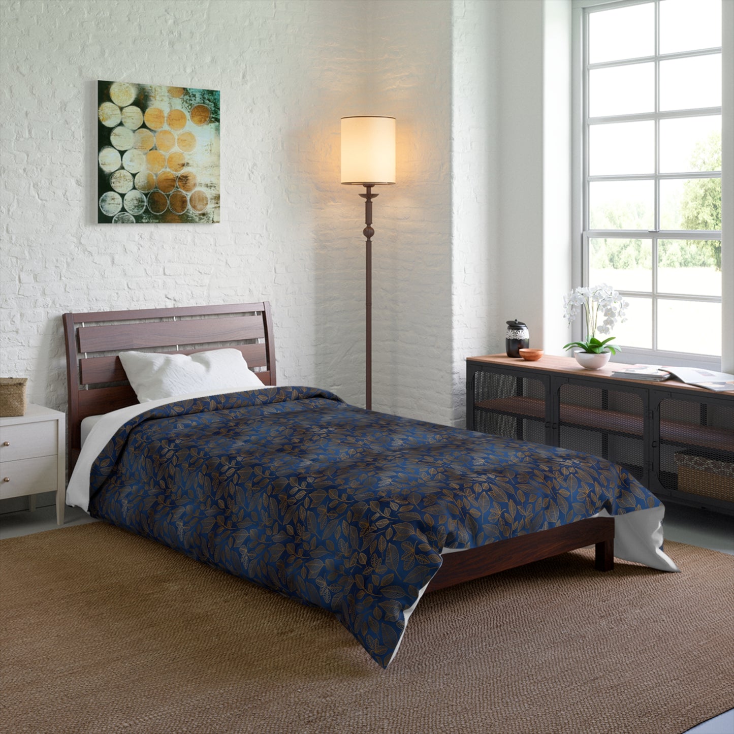 Navy & Gold Botanica Comforter