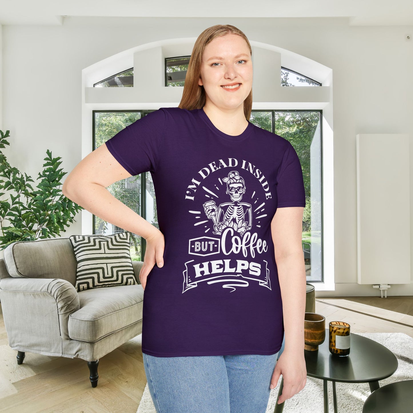I'm Dead Inside But Coffee Helps Adult T-shirt