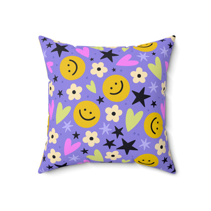 Happy Little Things Throw Pillow
