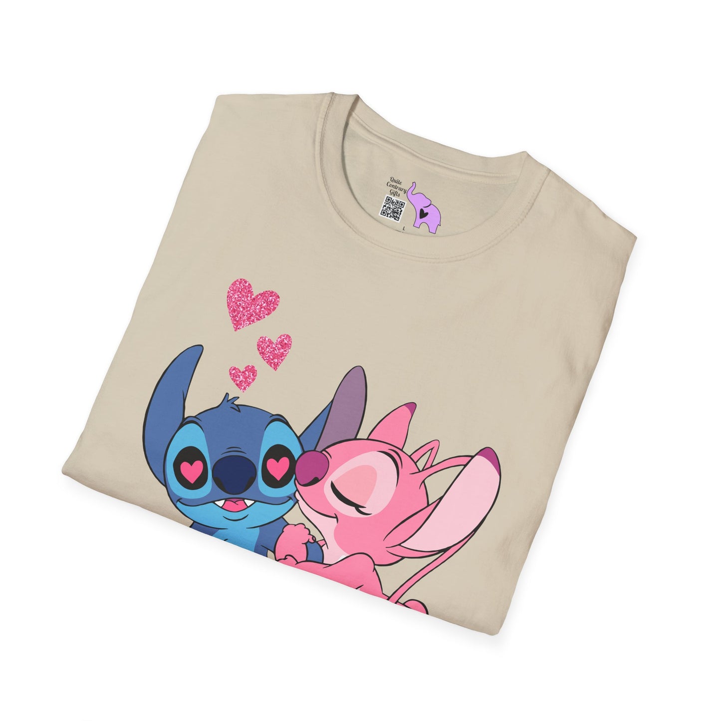 Valentine Stitch Kisses Adult Unisex Tshirt