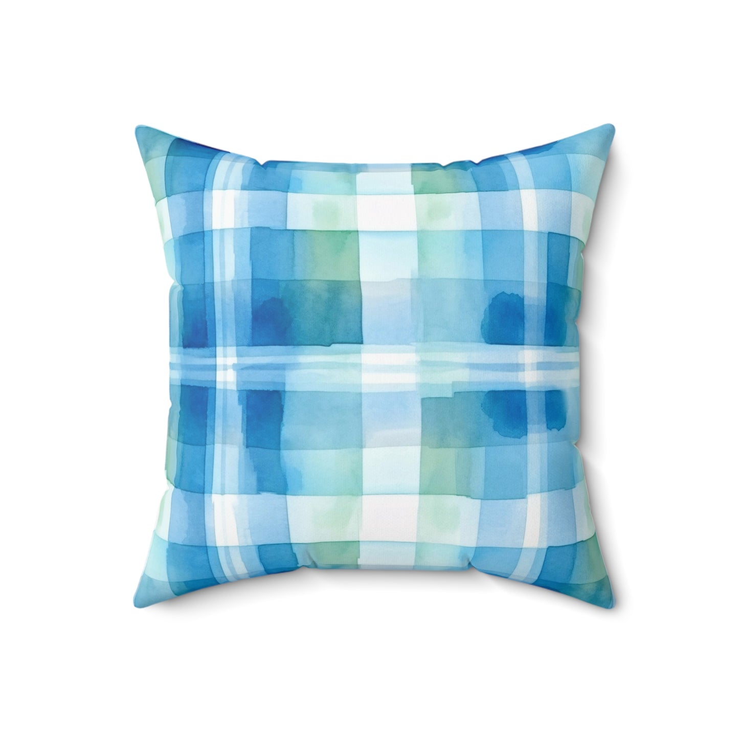 Ocean Sunset Plaid Throw Pillow