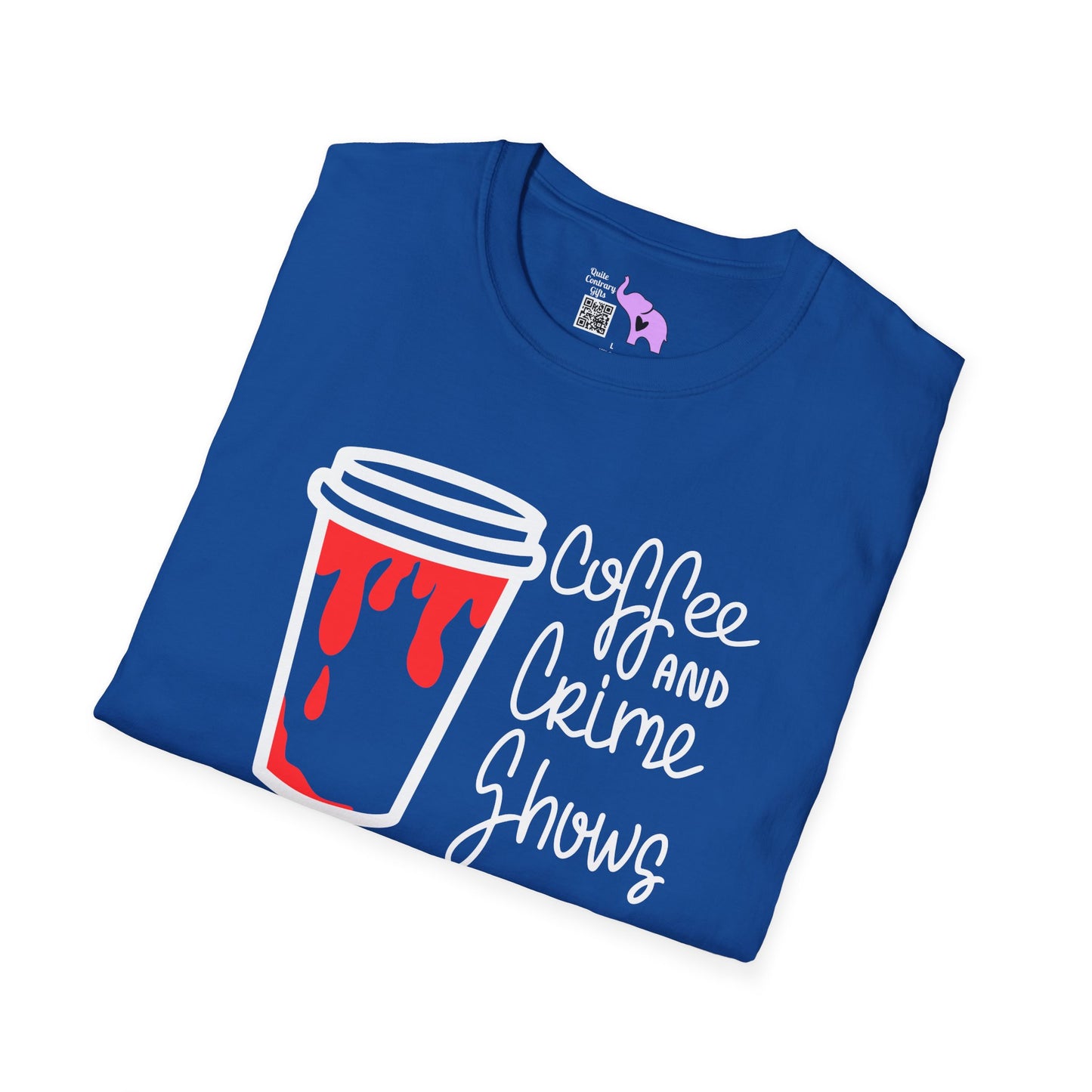 Coffee and Crime Shows Adult T-shirt