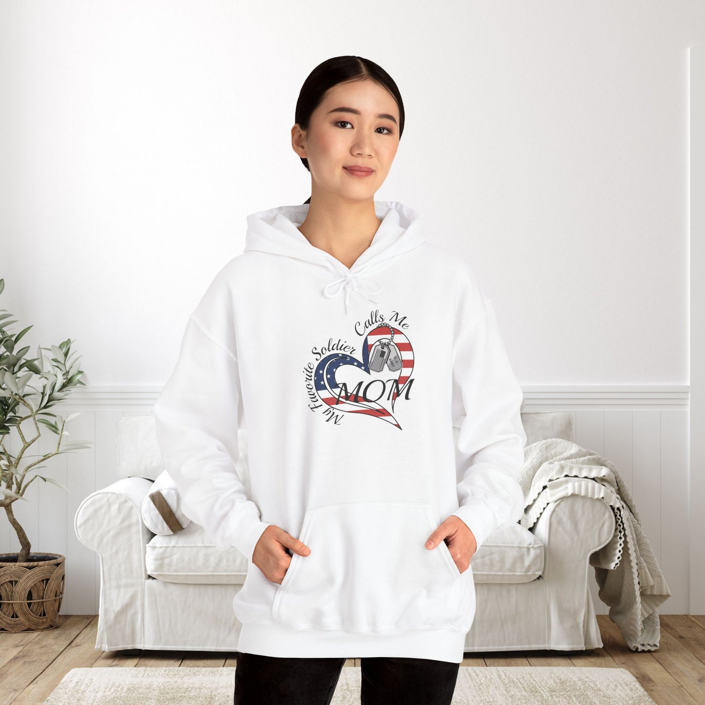My Favorite Soldier Calls Me Mom Heavy Blend™ Hooded Sweatshirt