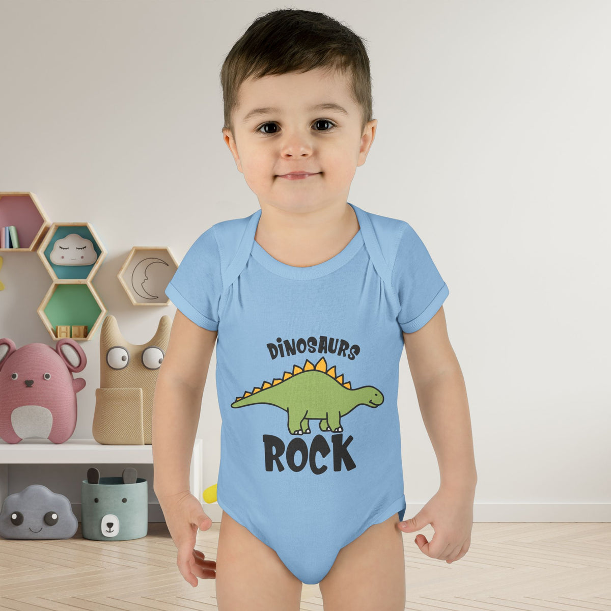 Dinosaurs Rock Baby Rib Bodysuit
