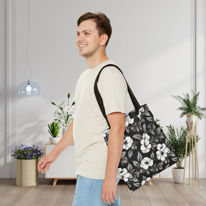 Black & White Daisies Canvas Tote Bag