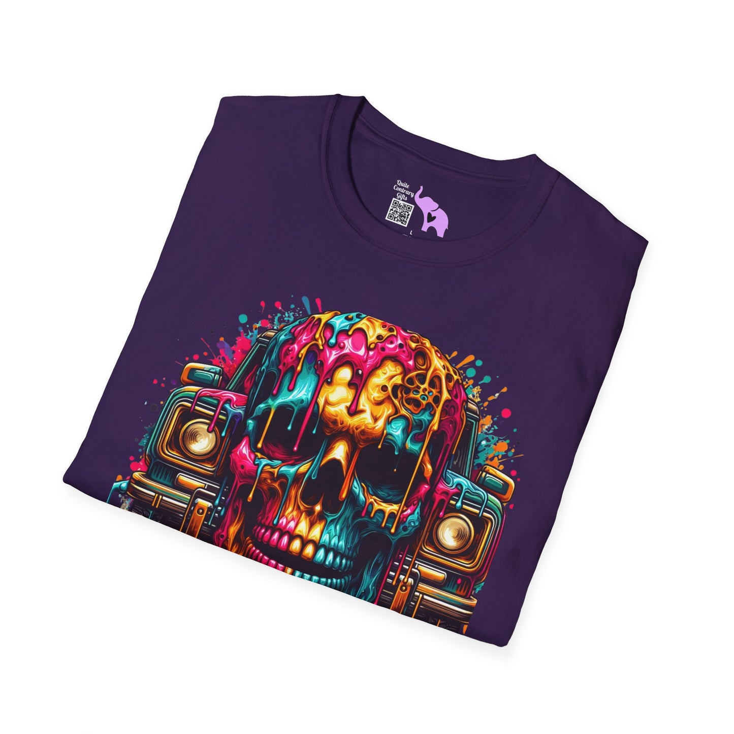 Colorful Skull & Car T-shirt