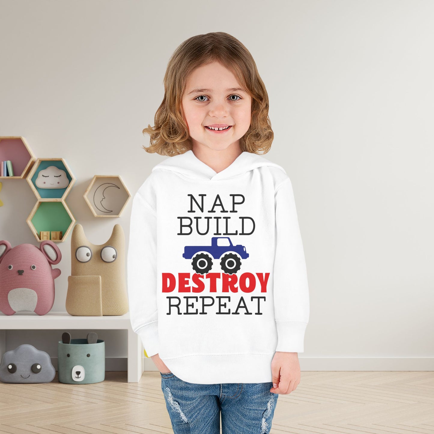 Nap Build Destroy Repeat Toddler Hoodie