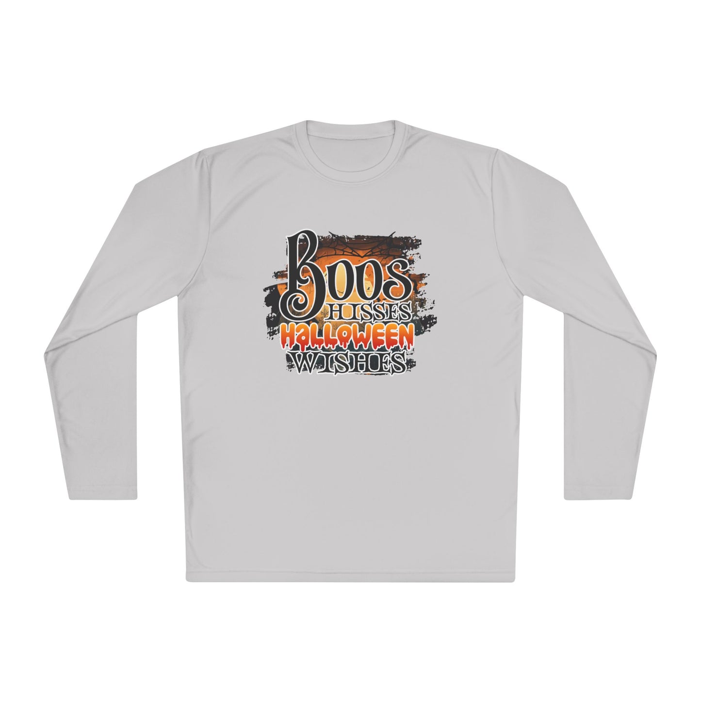 Boos Hisses Halloween Wishes Adult Long Sleeve Tee