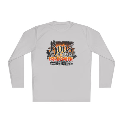 Boos Hisses Halloween Wishes Adult Long Sleeve Tee