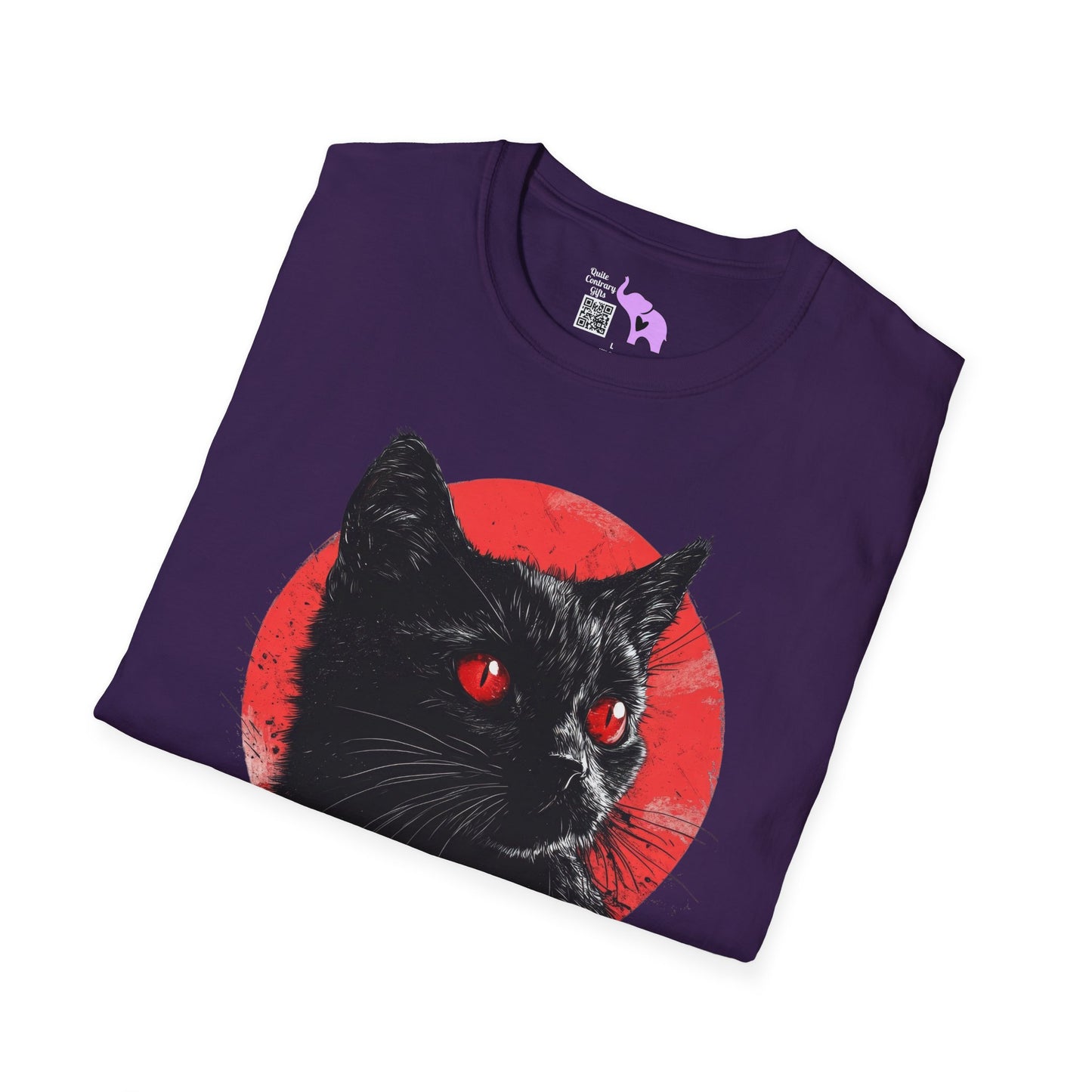 Black Cat Over Full Moon 2 Adult T-shirt