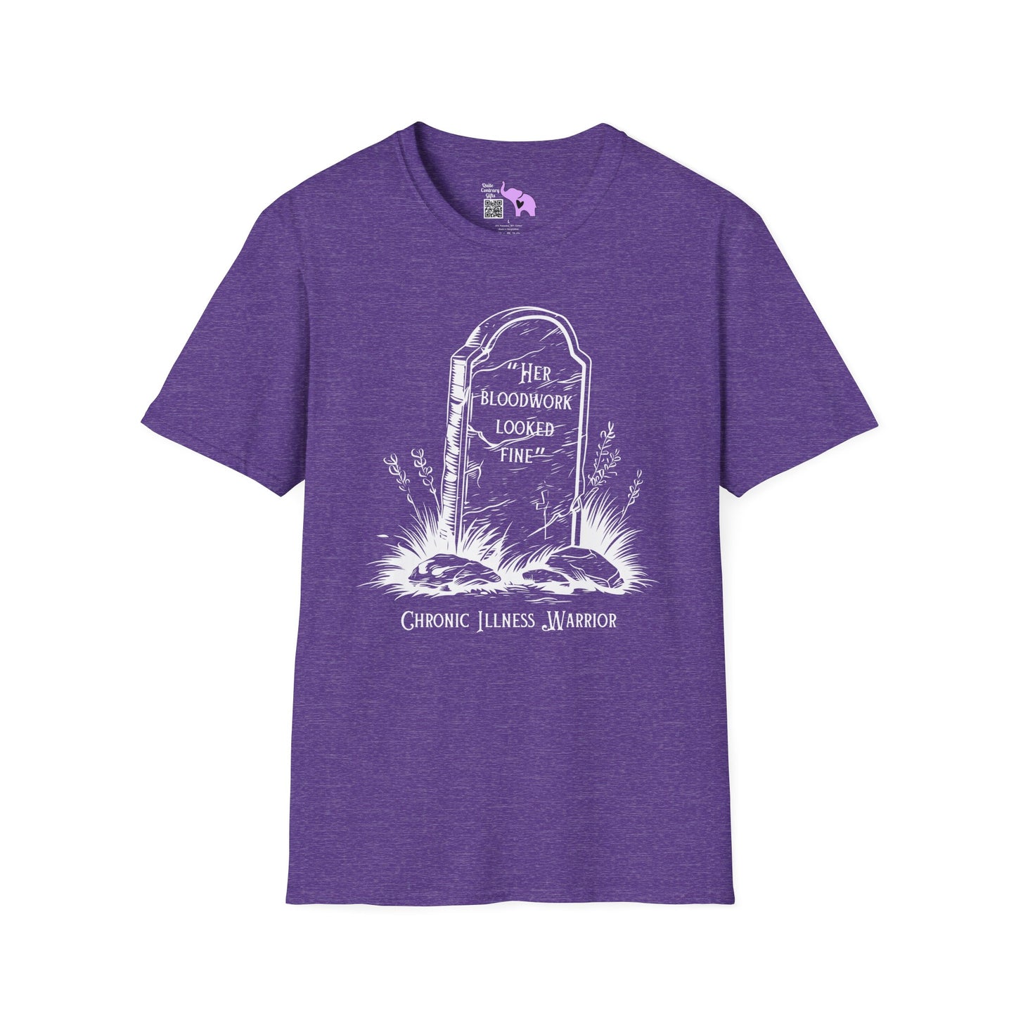 "Her Bloodwork Looked Fine" Headstone Adult T-shirt