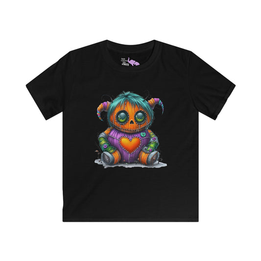 Patchwork Pumpkin Heart Youth Softstyle Tee