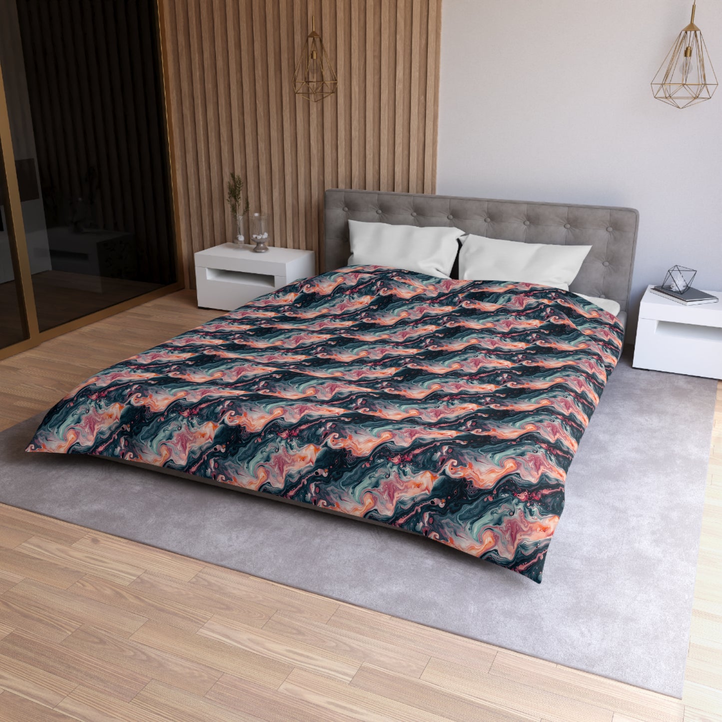 Pink Venom Marble Microfiber Duvet Cover