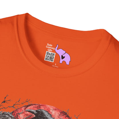 Halloween Graveyard w/Skull Adult T-shirt