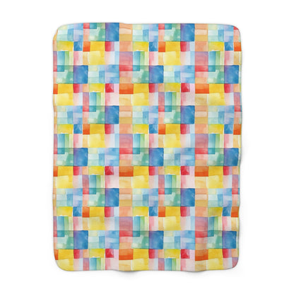 Mosaic Meadows Sherpa Fleece Blanket