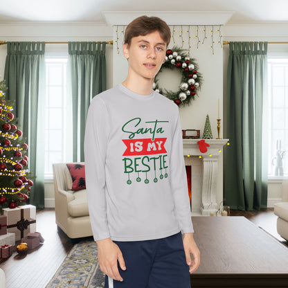Santa Is My Bestie Youth Long Sleeve Tee