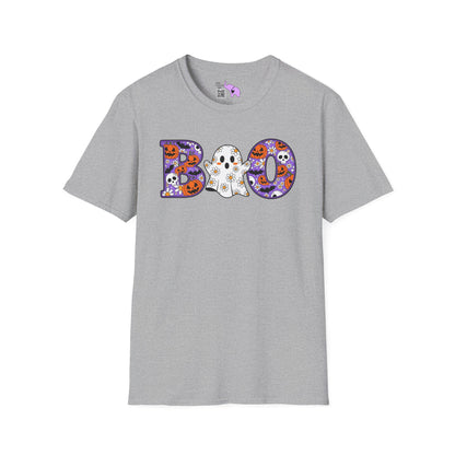 Cute Floral Boo w/Ghost Adult T-shirt