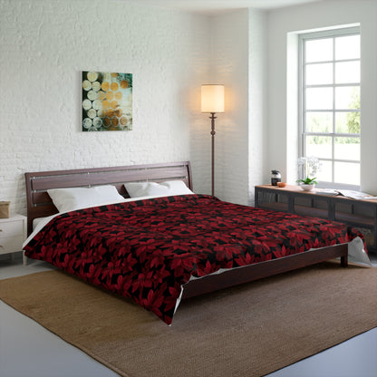 Midnight Poinsettia Garden Comforter