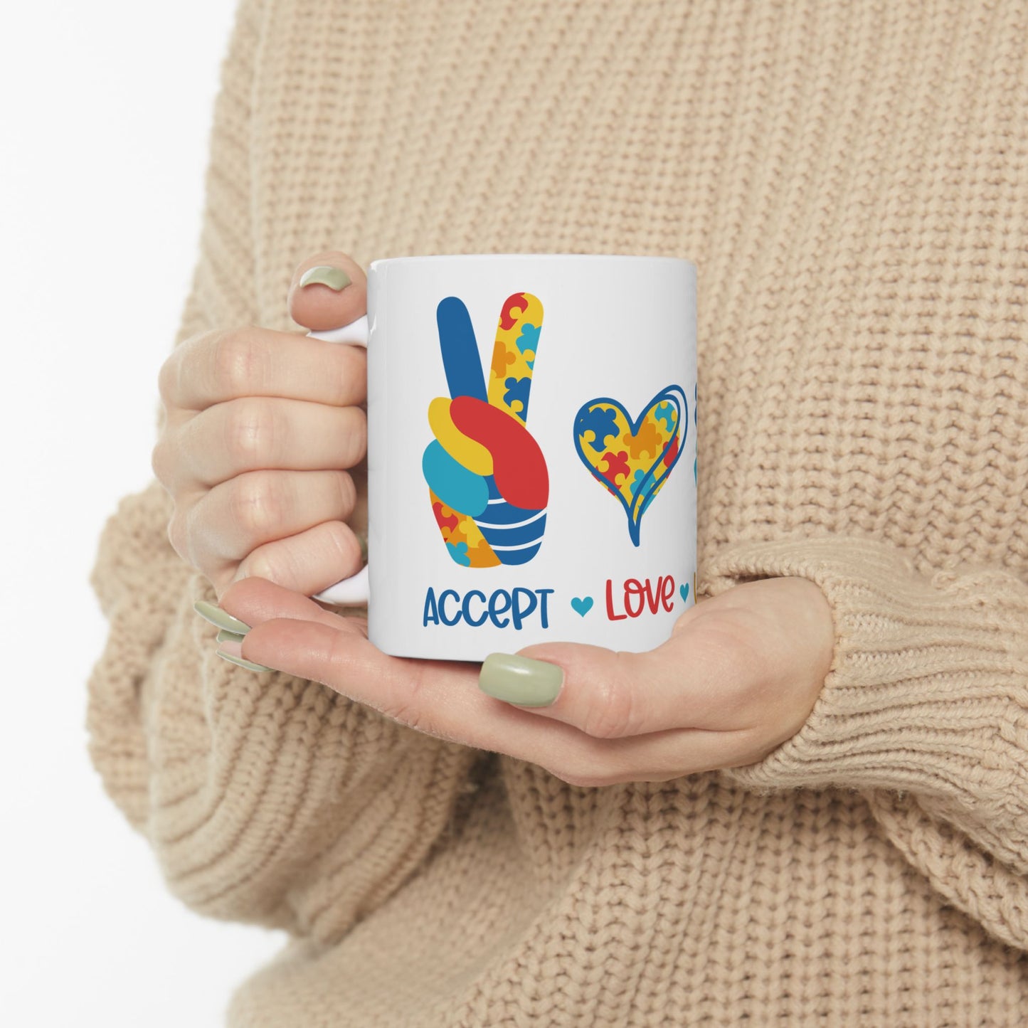 Autism Accept Love Understand Ceramic Mug, (11oz, 15oz)