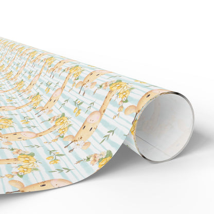 Giraffes in Bloom Wrapping Paper