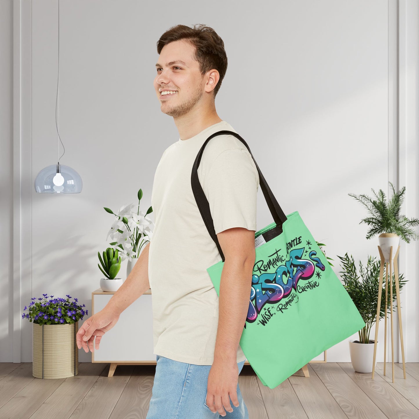 Pisces Street Art Canvas Tote Bag