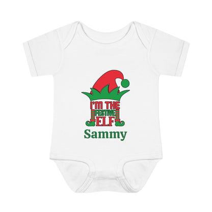 I'm The Festive Elf Personalized Infant Baby Rib Bodysuit