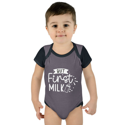But First Milk Infant Baby Rib Bodysuit