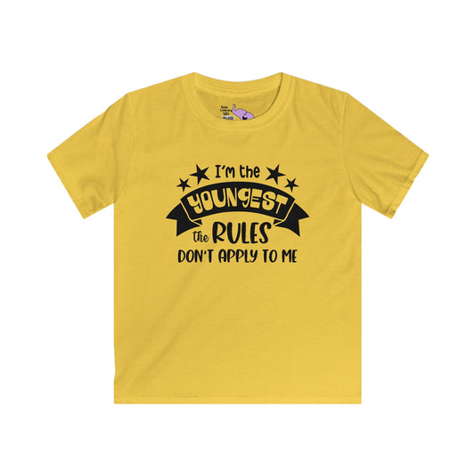 I'm The Youngest The Rules Don't Apply To Me Youth Softstyle Tee